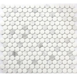 Carrara Penny Round Mosaic - stone tile